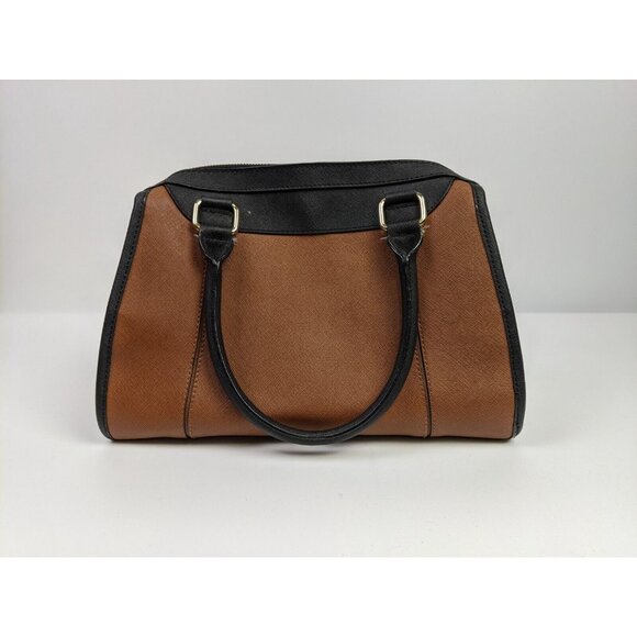 Calvin Klein Black & Tan Shoulder Bag Handbag Purse Satchel 12" - Picture 2 of 12